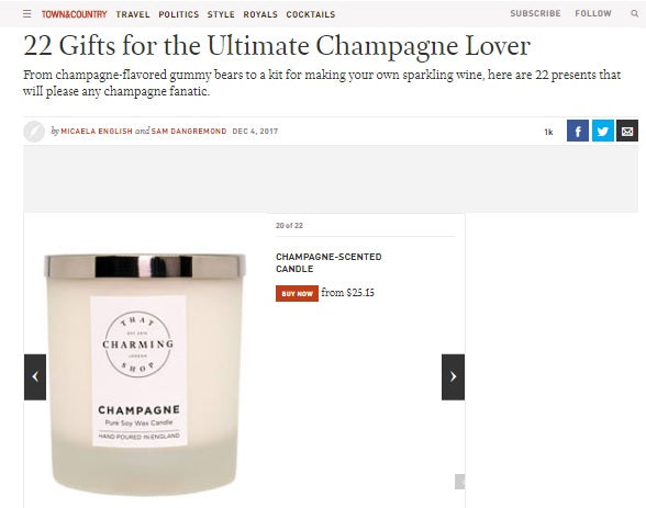 That Charming Shop - Champagne Candle - As Seen In Town & Country